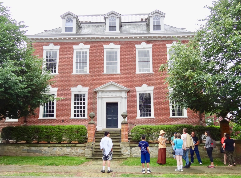 Framing the left-side of the harbor’s main plaza, on S. Water Street at the end of High Street, this is the front façade of Widehall, the circa 1770 mansion of Thomas Smythe.